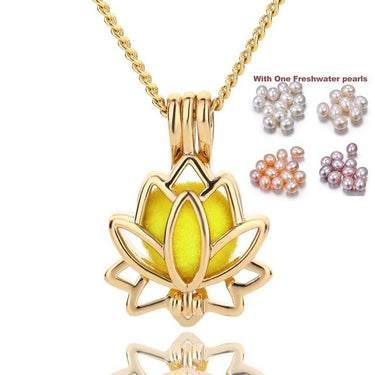 Lotus Flower Essential Oil Diffuser Pendant Necklace-Your Soul Place